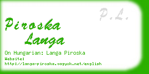 piroska langa business card